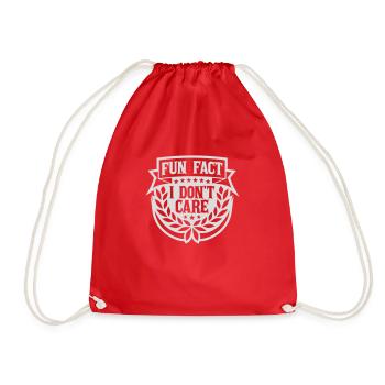 I don't care fact - Drawstring Bag - red - Front