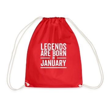 Legends Are Born in January - Drawstring Bag - red - Front