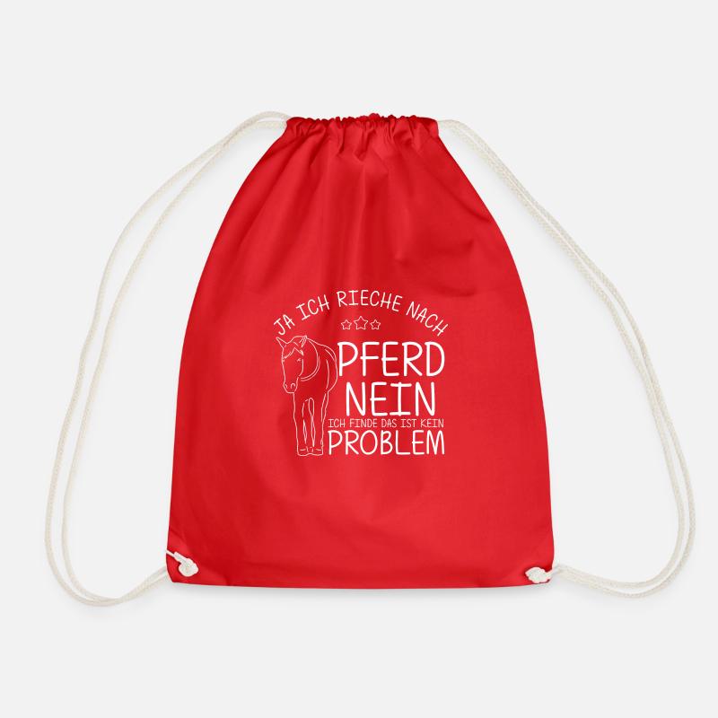 Pferd Reiten Natur Spruch Pferdegeruch Geschenk Pf - Turnbeutel - Rot