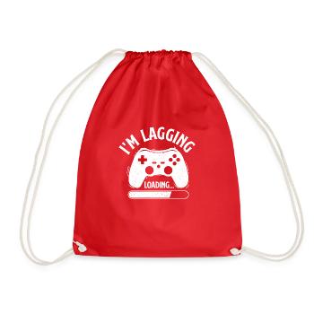 I’m Lagging… - Funny Console Gamer Humor - Drawstring Bag - red - Front