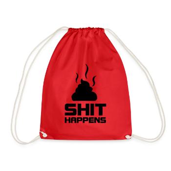 shit happens - Turnbeutel - Rot - Vorne