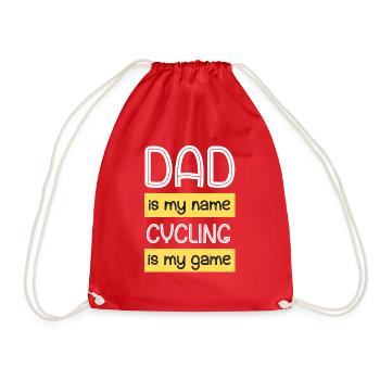 dad is my name cycling is my game - Drawstring Bag - red - Front