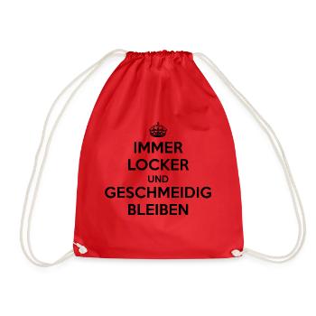 Immer locker und geschmeidig bleiben / Keep calm - Turnbeutel - Rot - Vorne