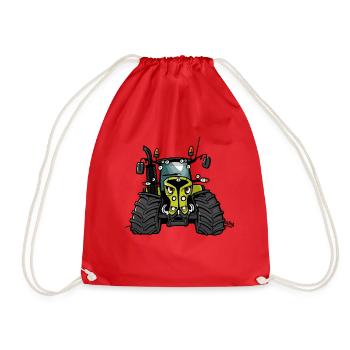 0300 tracteur vert clair - Sac de sport léger - rouge - Devant