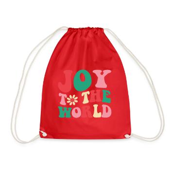 Joy Love Peace world Christmas t-shirt - Turnbeutel - Rot - Vorne