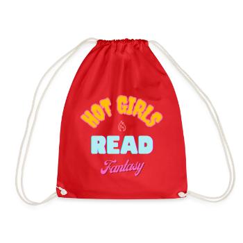 Pretty girls read fantasy - Drawstring Bag - red - Front