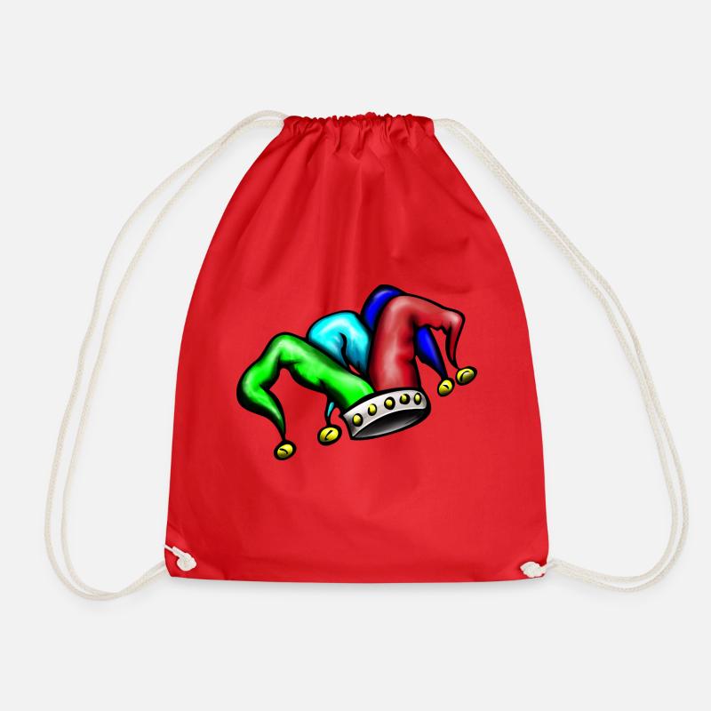 Gauklermütze Fool cap with little bell - Drawstring Bag - red