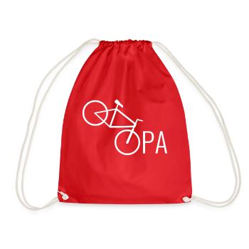 Fahrrad Opa Humor - Turnbeutel - Rot - Vorne