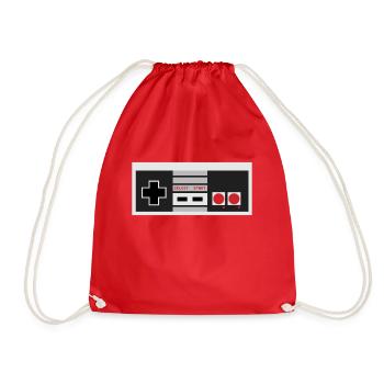 handle nes - Drawstring Bag - red - Front