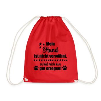 Mein Hund ist nicht verwöhnt... - Turnbeutel - Rot - Vorne