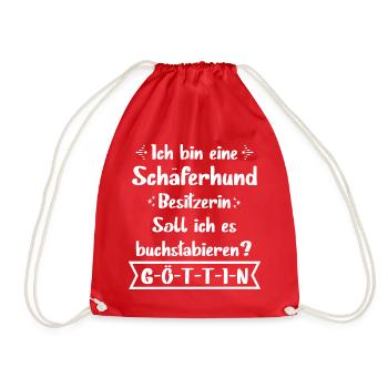 Schäferhund - Deutscher Schäferhund - Turnbeutel - Rot - Vorne