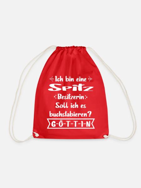 Spitz Hund - Spitz - Turnbeutel - Rot