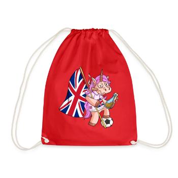 England Party Einhorn - Turnbeutel - Rot - Vorne