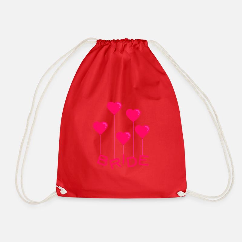 Bride - Drawstring Bag - red