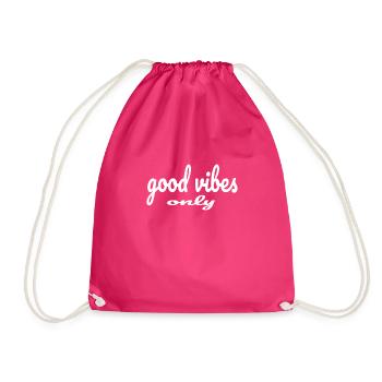 Be happy - Drawstring Bag - fuchsia - Front