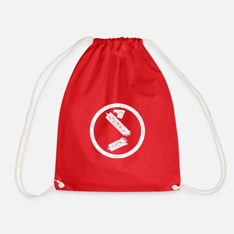 Antifa Symbol Beam Destroyed - Drawstring Bag - red