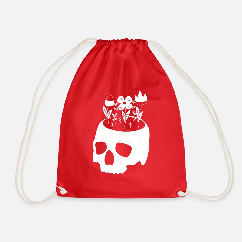 Use your head - Drawstring Bag - red