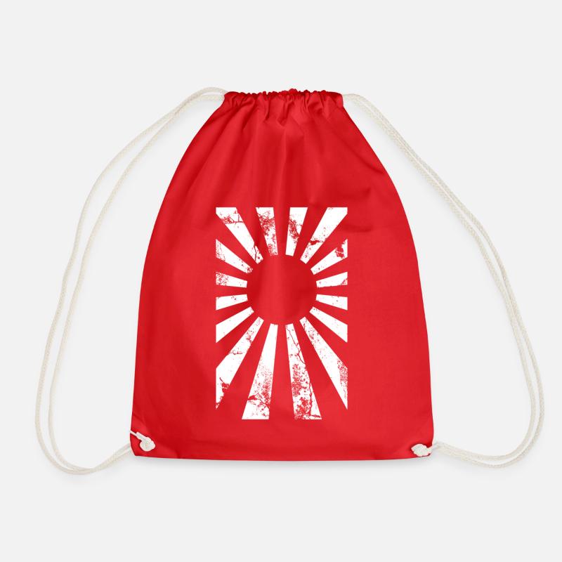 Japan flag - Drawstring Bag - red