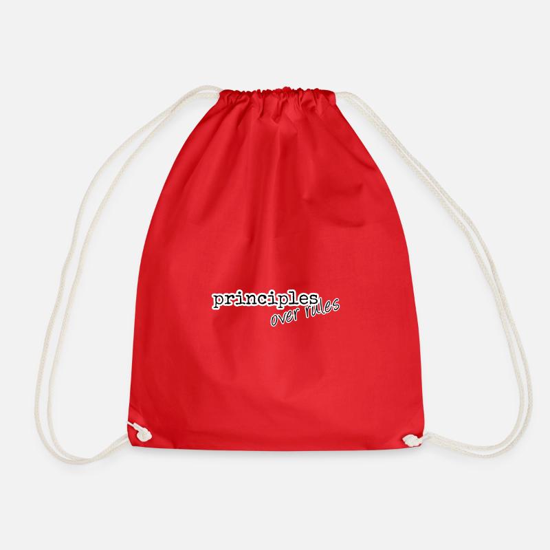 Principles over rules - Drawstring Bag - red