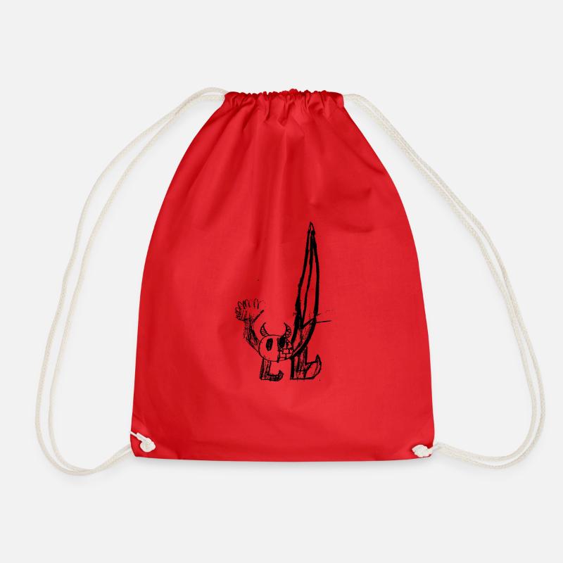 modern art - Drawstring Bag - red