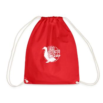Easily distracted by ducks - ducky - Drawstring Bag - red - Front