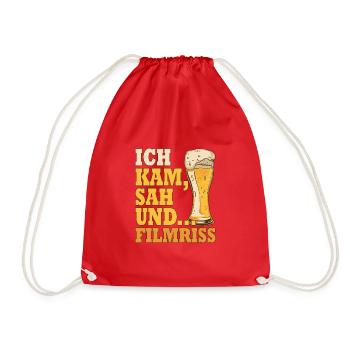 Ich kam, sah und Filmriss lustiges Bierliebhaber - Turnbeutel - Rot - Vorne