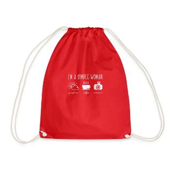 Je suis une femme simple Sunshine Coffee Camera - - Sac de sport léger - rouge - Devant