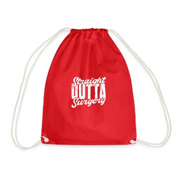 Straight Outta Surgery - bypass surgery - Drawstring Bag - red - Front