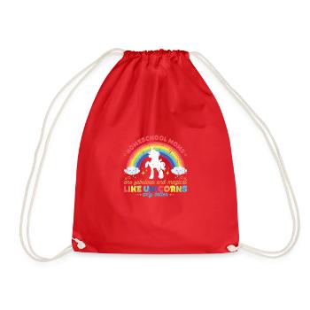 Homeschool Moms are fabulous and magical like - Drawstring Bag - red - Front