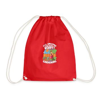 It's amazing how many worries are lost while - Drawstring Bag - red - Front