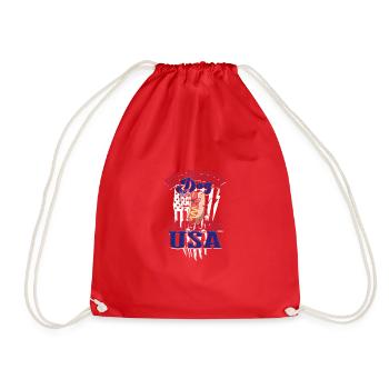 Hot Diggity Dog I Love USA - sausage - Drawstring Bag - red - Front