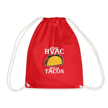 Will give HVAC advice for tacos - HVAC - Drawstring Bag - red - Front