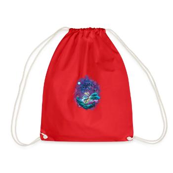 Camping champignons dans l’espace galaxie - camping - Sac de sport léger - rouge - Devant
