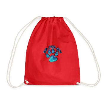 Dif-fur-ent - paw - Drawstring Bag - red - Front
