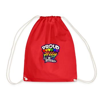 Proud Ally I'll be there for you - ally - Drawstring Bag - red - Front