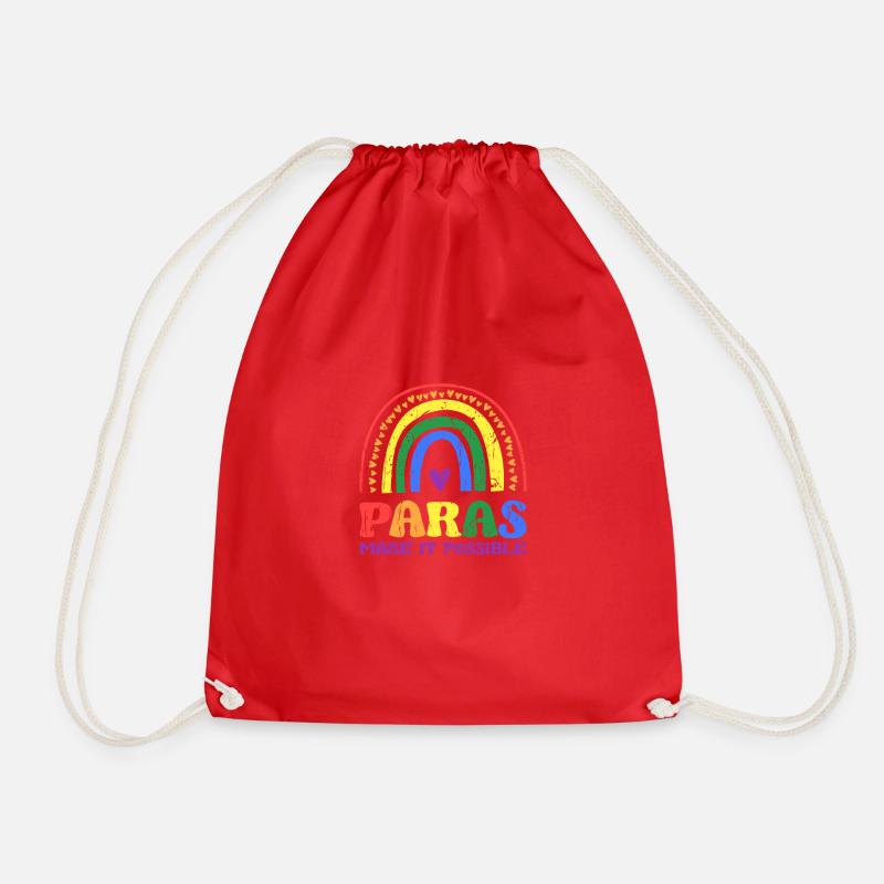 Paras make it possible - teacher assistant - Drawstring Bag - red