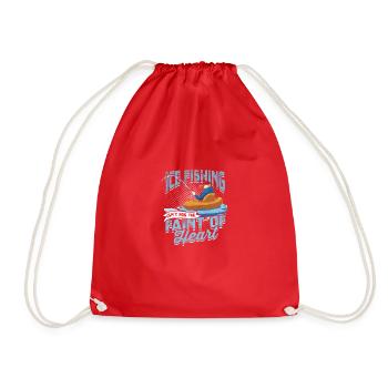 Ice fishing isn't for the faint of heart - Ice - Drawstring Bag - red - Front