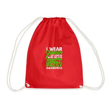 Je porte du vert pour quelqu’un - paralysie cérébrale - Sac de sport léger - rouge - Devant
