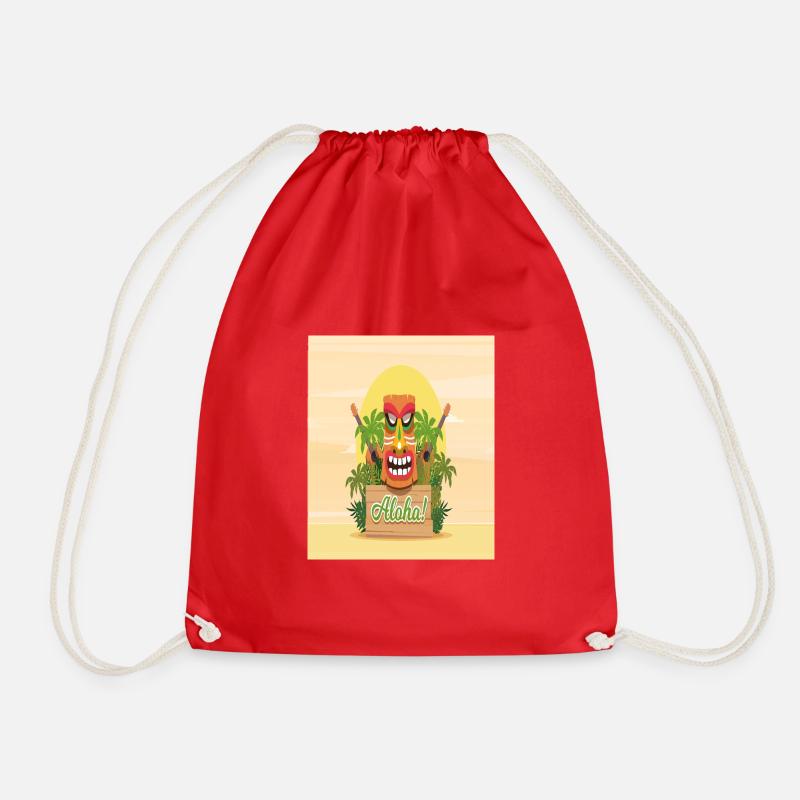 ALOHA - Drawstring Bag - red