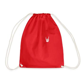 Skeleton Rock Hand Pocket Lazy Halloween Costume - Drawstring Bag - red - Front