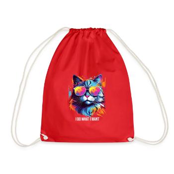 I Do What I Want Cat - Drawstring Bag - red - Front