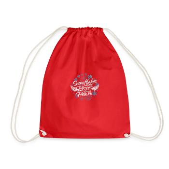 Snowflakes Are Kisses from Heaven - Snow - Drawstring Bag - red - Front