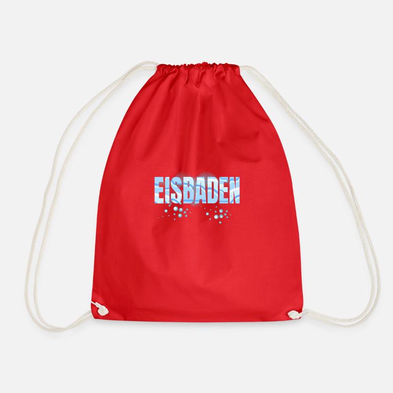 Ice Bath breath deeply, ICE Bathing - Drawstring Bag - red