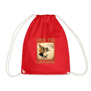 Save The Flower Vampire - Hummingbird - Drawstring Bag - red - Front