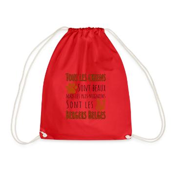 Cadeau chien, berger belge, les plus mignons. - Sac de sport léger - rouge - Devant