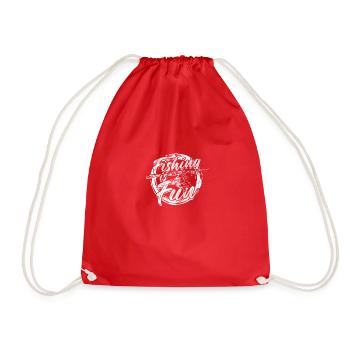 Fishing is fun - Hobby - Drawstring Bag - red - Front