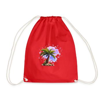 Île de Palemen, Palmier, Coucher De Soleil, Caraïbes - Sac de sport léger - rouge - Devant