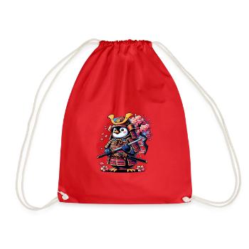 Pingouin samouraï avec fleurs de cerisier - Sac de sport léger - rouge - Devant