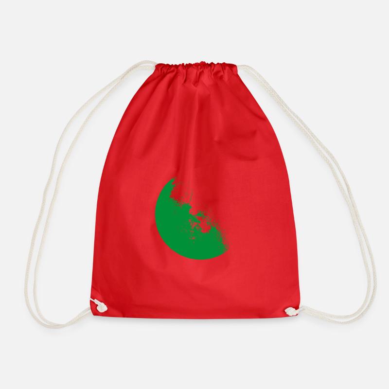 Moon Green - Drawstring Bag - red