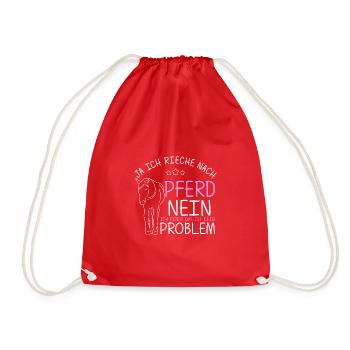 Pferd Reiten Natur Spruch Pferdegeruch Geschenk Re - Turnbeutel - Rot - Vorne